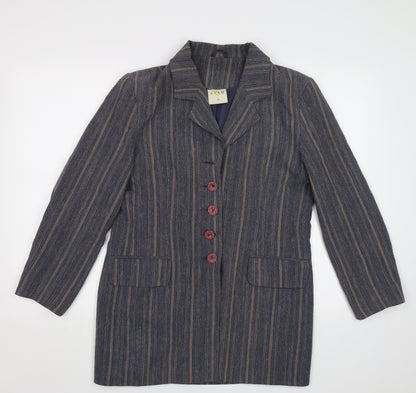 Etam Womens Blue Striped  Jacket Blazer Size 12