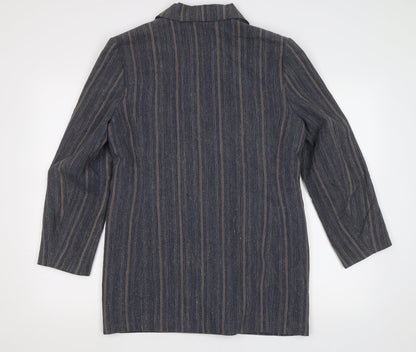 Etam Womens Blue Striped  Jacket Blazer Size 12