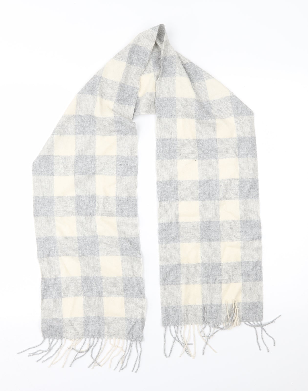 Preworn Womens Grey Plaid   Scarf