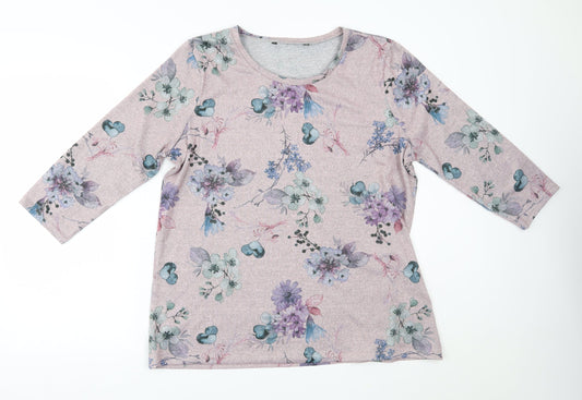 Preworn Womens Purple Floral  Pullover Jumper Size 18