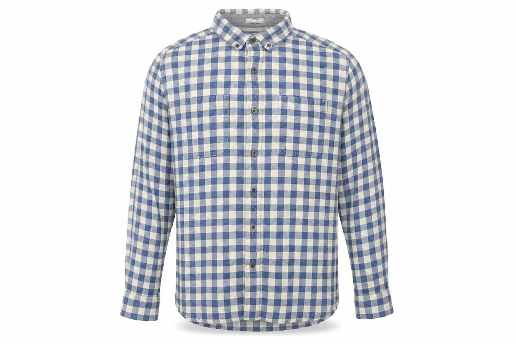 Boston Crew Mens Blue Plaid   Button-Up Size M