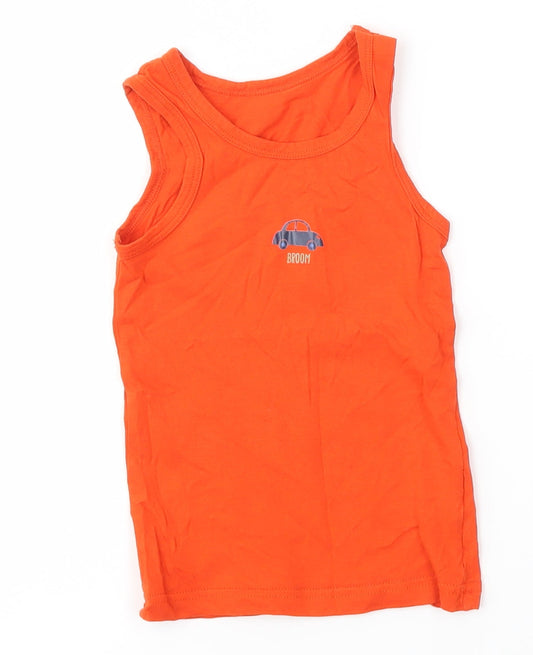 F&F Boys Orange   Basic Tank Size 3-4 Years  - Broom Car