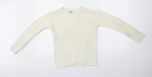 Select Womens White  Knit Pullover Jumper Size S