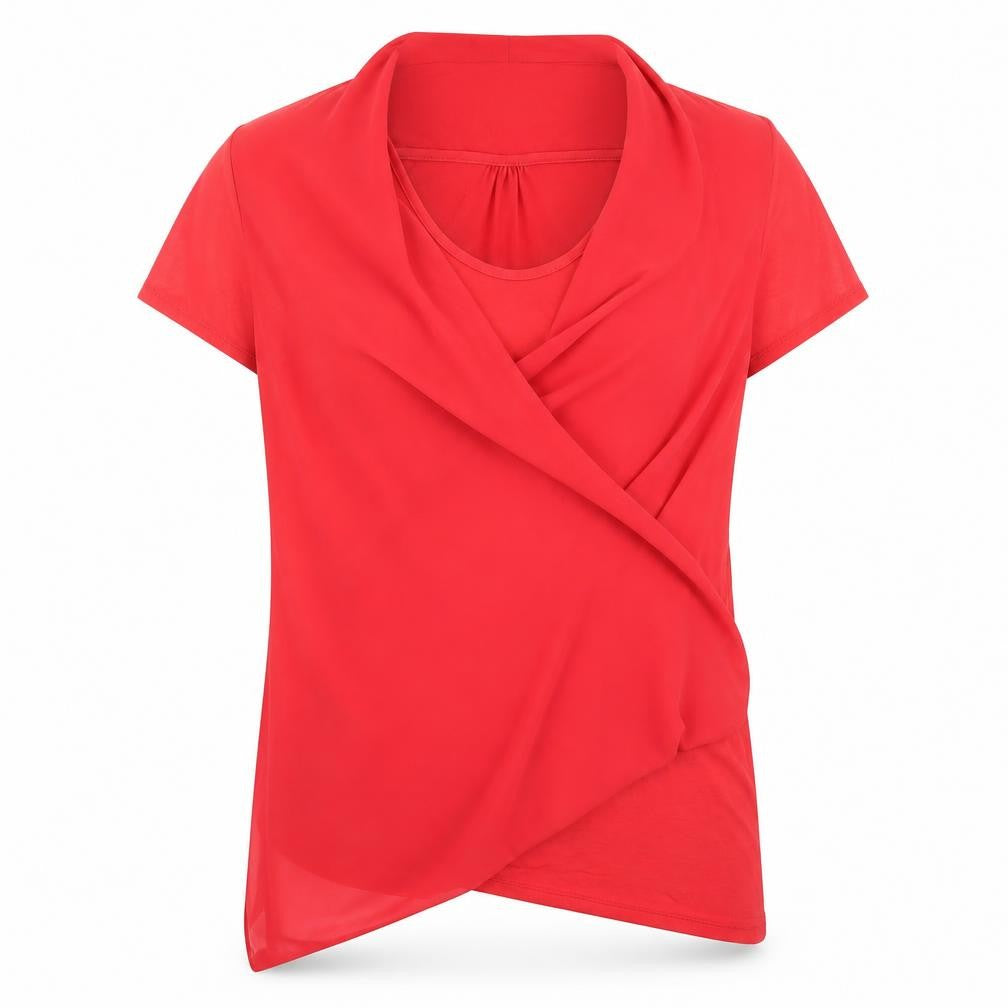 George Womens Red   Wrap T-Shirt Size 12