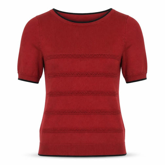 Front view of Principles women’s red knit jumper, size UK 10