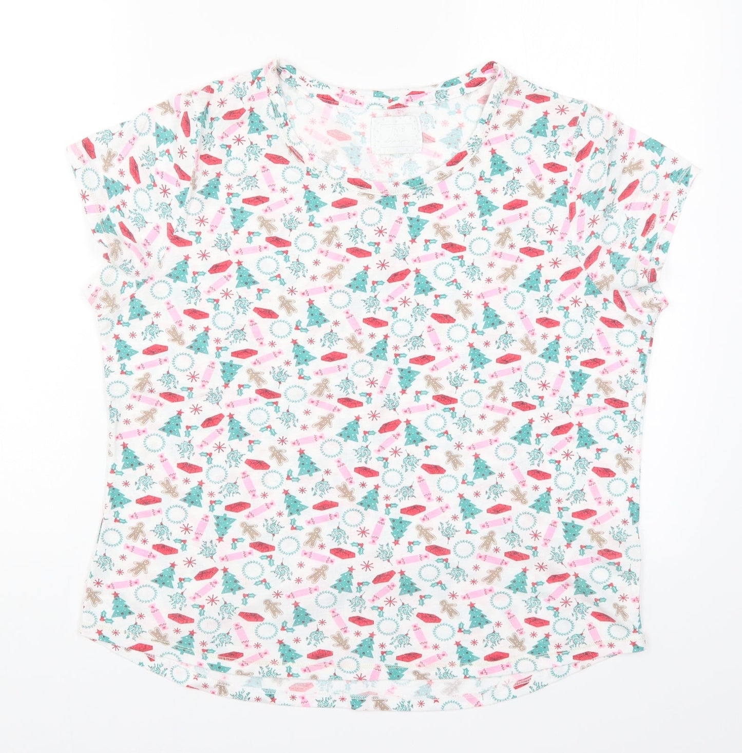 Matalan Womens Multicoloured Geometric  Top Pyjama Top Size 12  - Christmas Prints