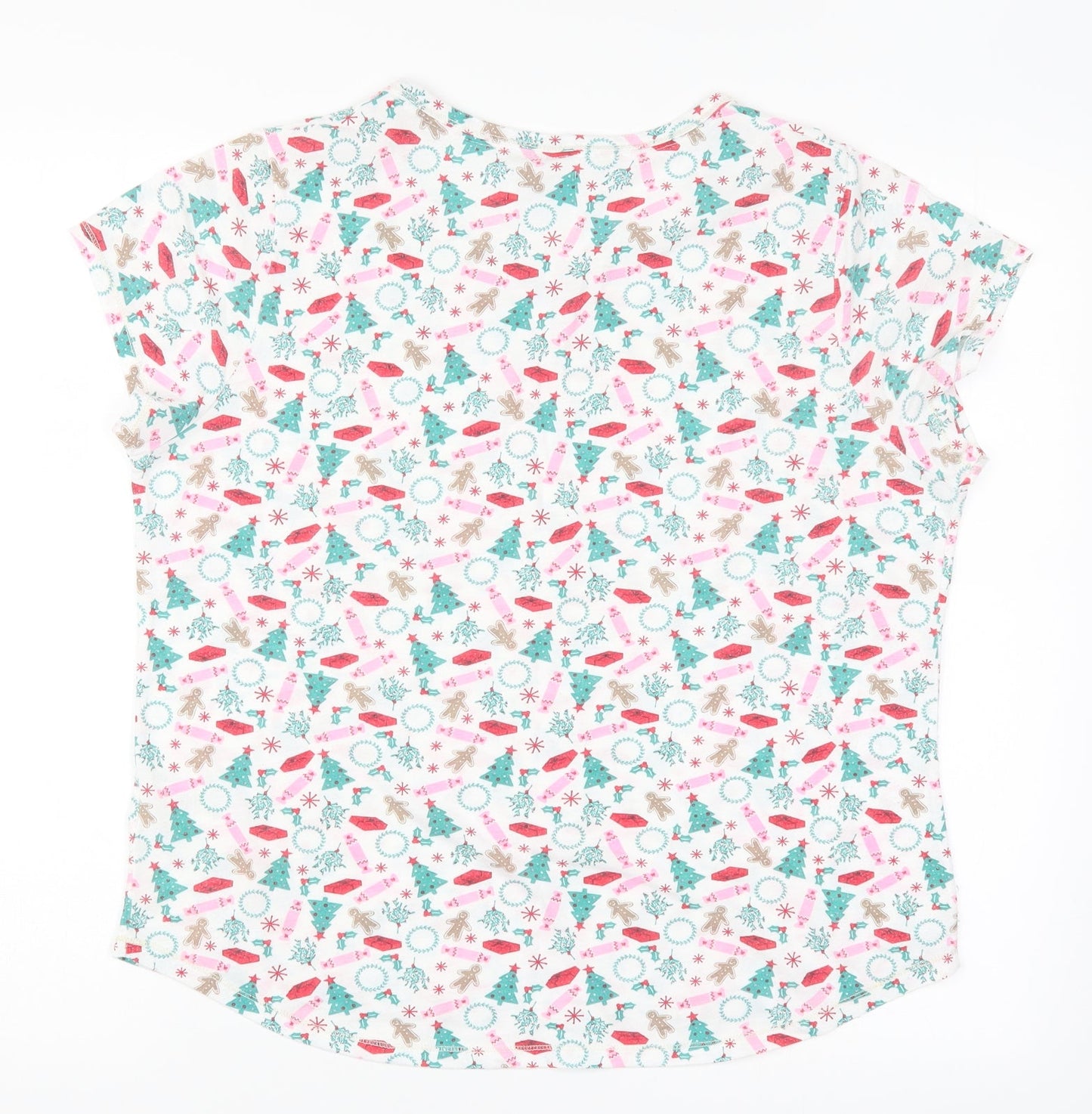 Matalan Womens Multicoloured Geometric  Top Pyjama Top Size 12  - Christmas Prints