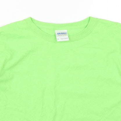 Preloved Gildan Boys Green   Basic T-Shirt Size M - Detail
