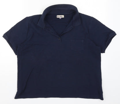 Additional front view of Arista women’s blue basic polo, size UK 16