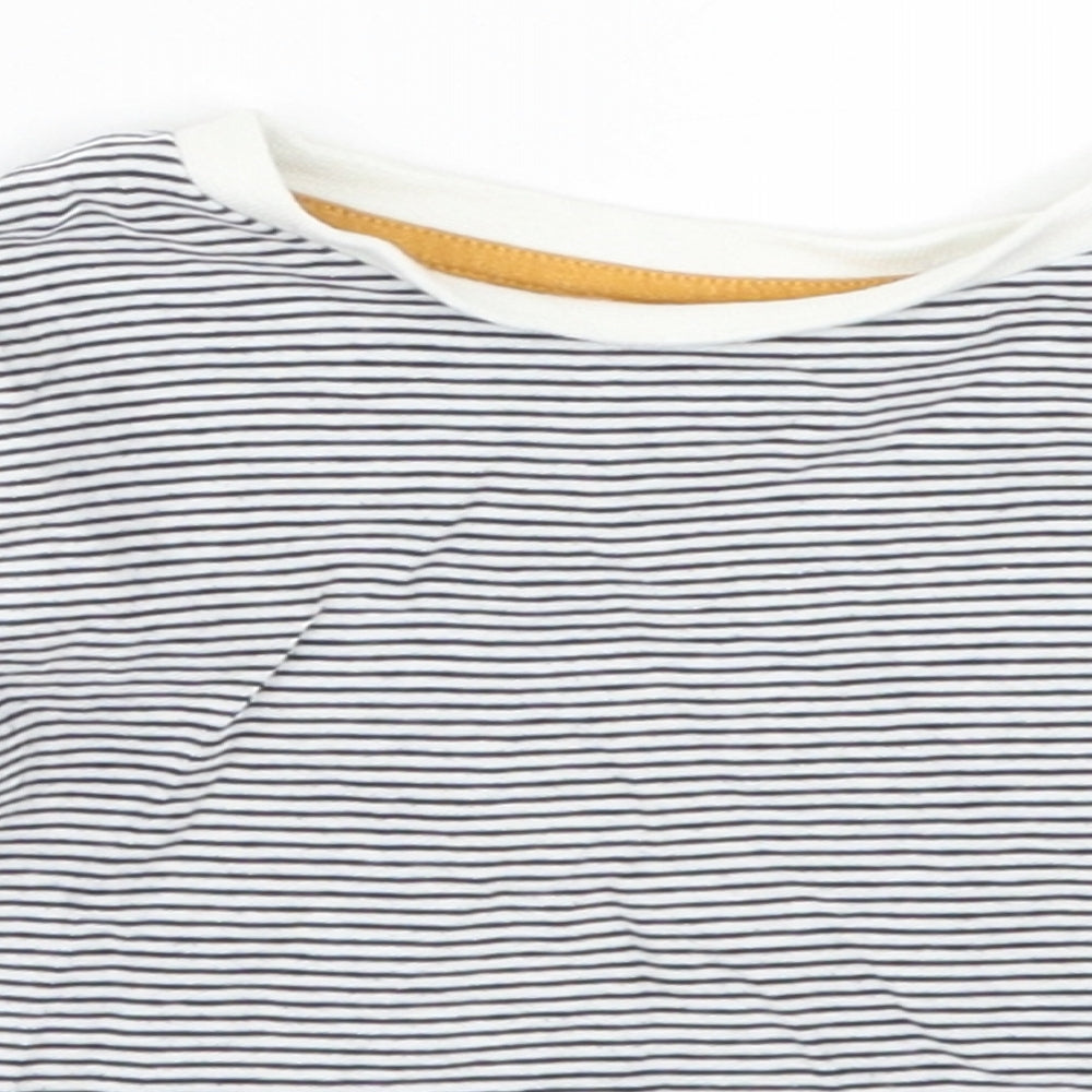 Fred & Flo Boys Blue Striped  Basic T-Shirt Size 12-18 Months