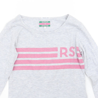 Preloved Rampant Sporting Womens Grey   Basic T-Shirt Size 6 - Detail