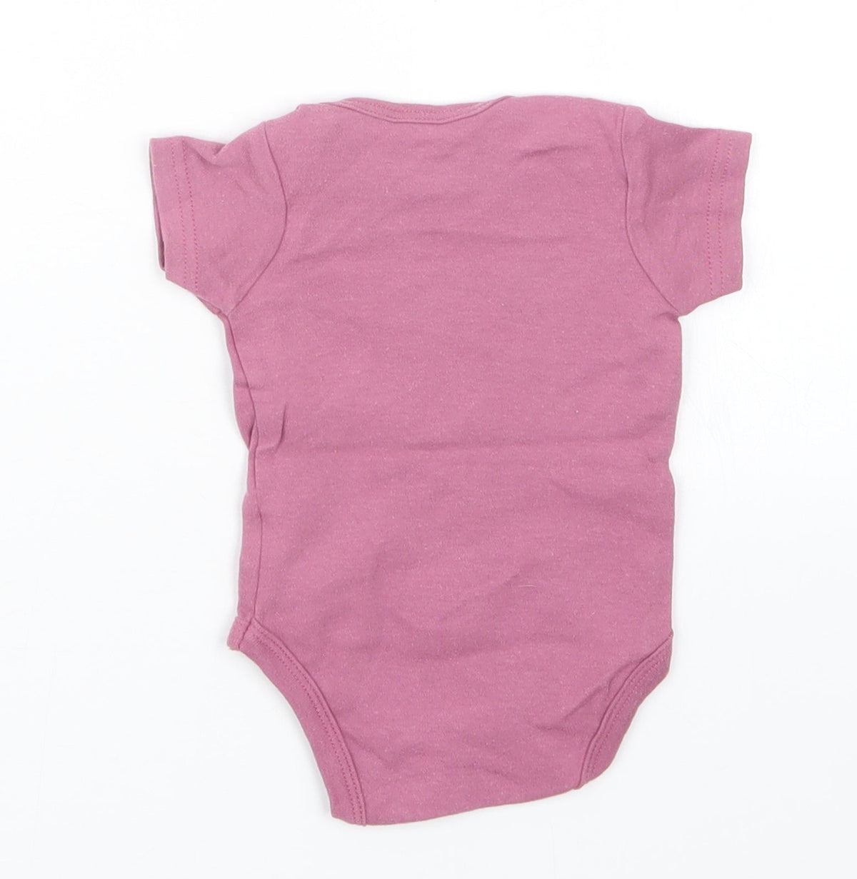 Back view of Chick Pea girls’ purple babygrow one-piece, size 3-6, months