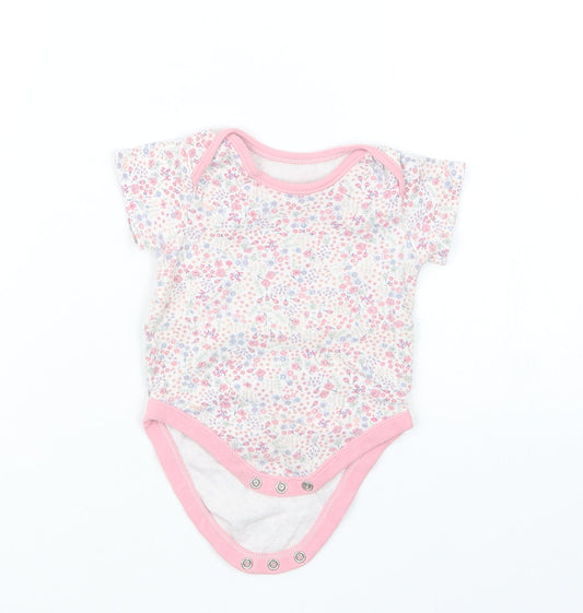 George Girls Pink Floral  Babygrow One-Piece Size 3-6 Months