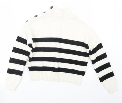 Primark Womens White  Knit Pullover Jumper Size 4