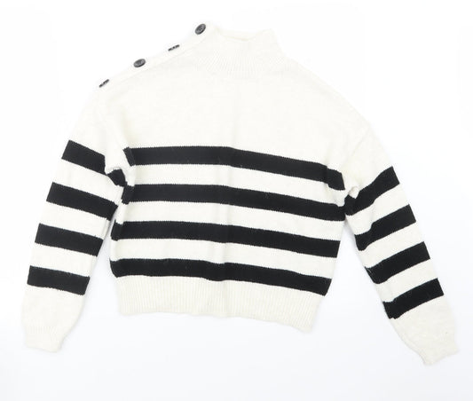 Primark Womens White  Knit Pullover Jumper Size 4