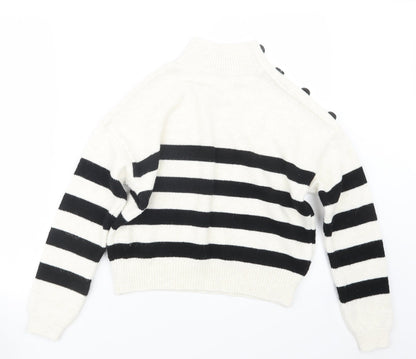 Primark Womens White  Knit Pullover Jumper Size 4