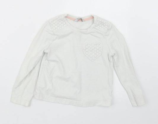 George Girls White   Basic T-Shirt Size 3-4 Years