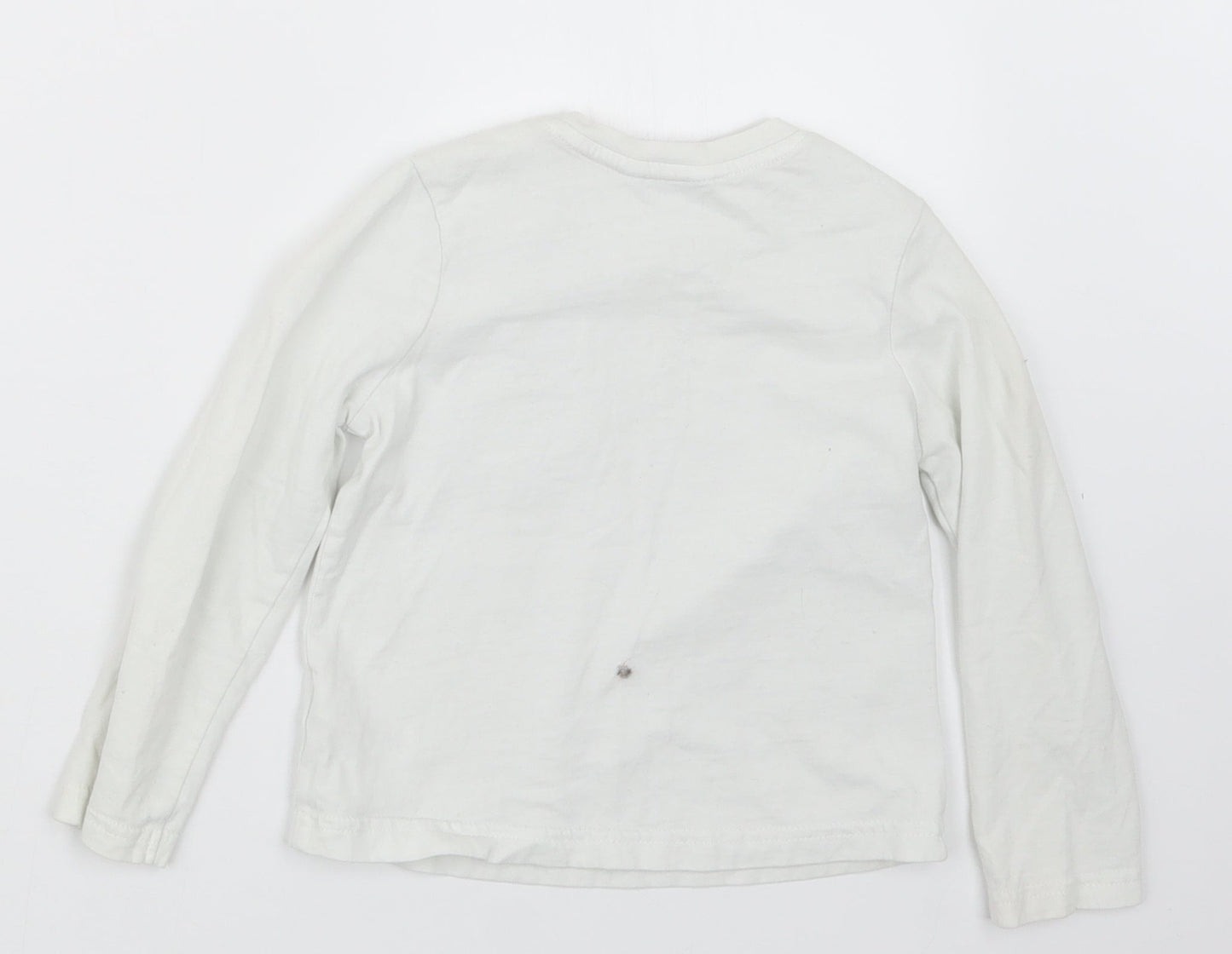 George Girls White   Basic T-Shirt Size 3-4 Years