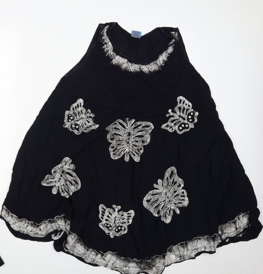 Miss Euro Style Womens Blue Animal Print  A-Line  Size M