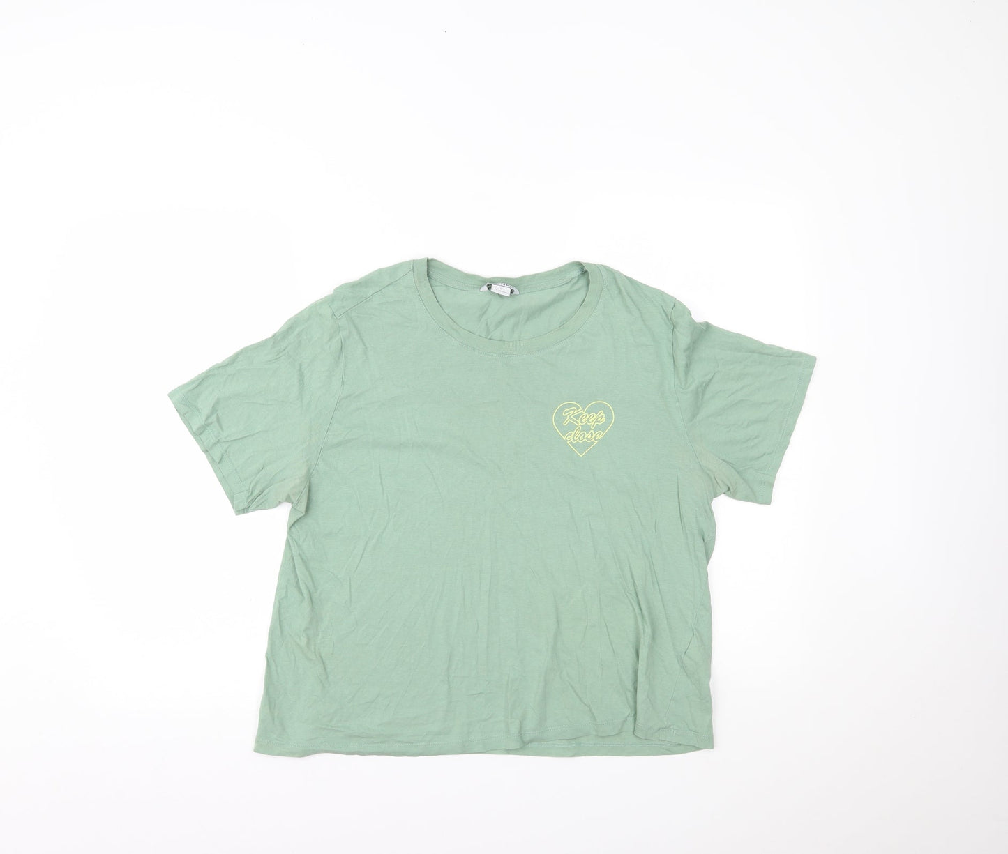MONKL Womens Green   Cropped T-Shirt Size L