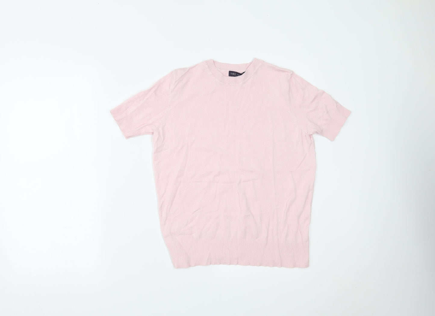 Marks and Spencer Womens Pink   Basic T-Shirt Size 8