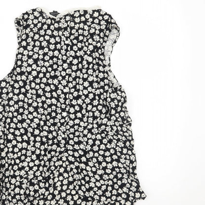 River Island Womens Black Floral  Basic Tank Size 10