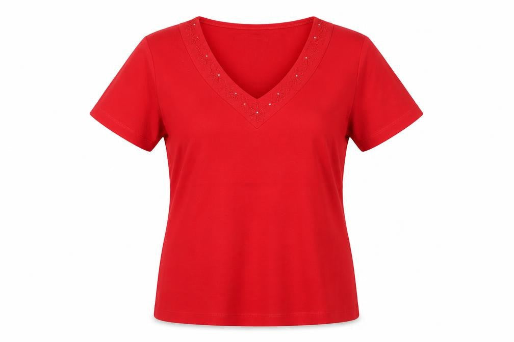 Bonmarché Womens Red Basic T-Shirt Size M