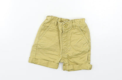 Additional front view of Bambi Baby Beige Cargo Trousers, size 9-12, Months