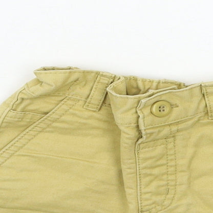 Close-up detail of Bambi Baby Beige Cargo Trousers, size 9-12, Months