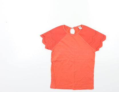 Additional front view of Tu girls’ orange basic t-shirt, size 6, years
