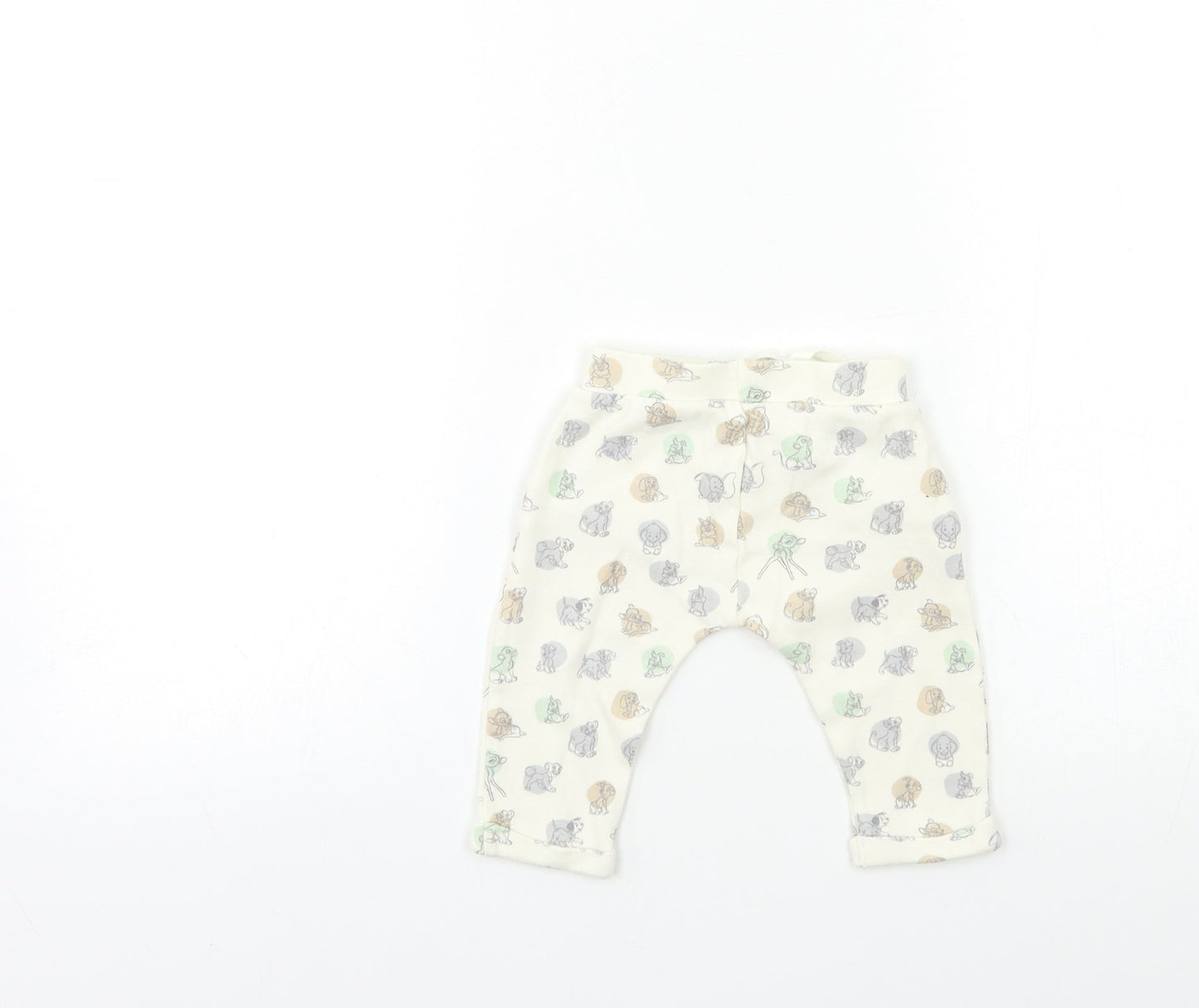 George Baby Beige Animal Print  Jogger Trousers Size 3-6 Months  - Lion king
