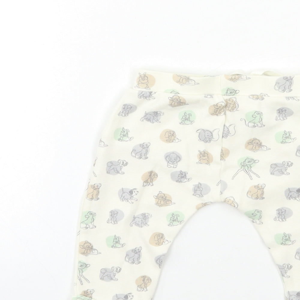 George Baby Beige Animal Print  Jogger Trousers Size 3-6 Months  - Lion king
