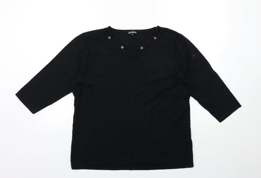 casamia Womens Black  Knit Pullover Jumper Size L