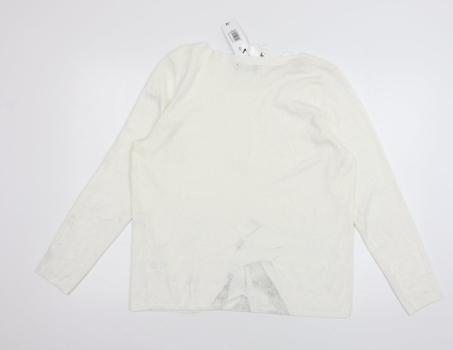 Papaya Womens White  Knit Pullover Jumper Size 20