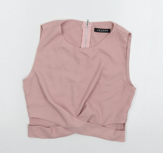 Jeuvre Womens Pink   Basic T-Shirt Size 8
