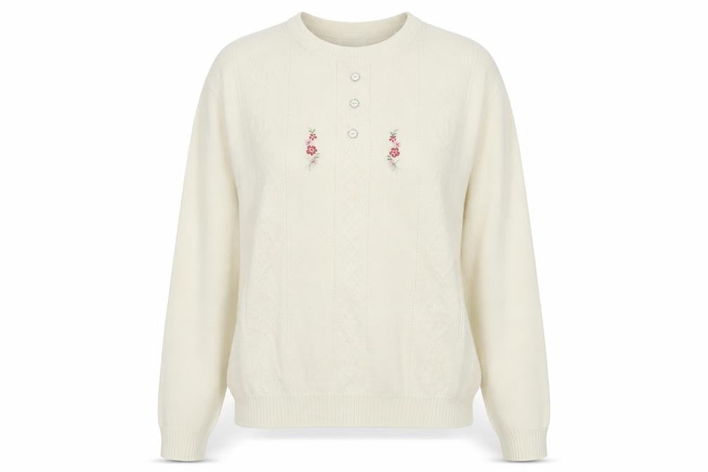 Merry Gold Womens Ivory  Knit Pullover Jumper Size L
