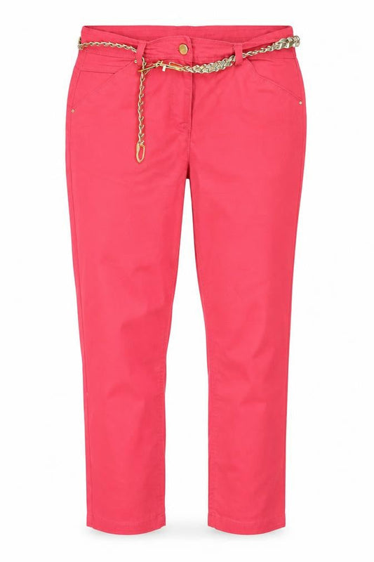 Front view of Soon women’s pink denim skinny jeans, size UK 12, 22-inch leg