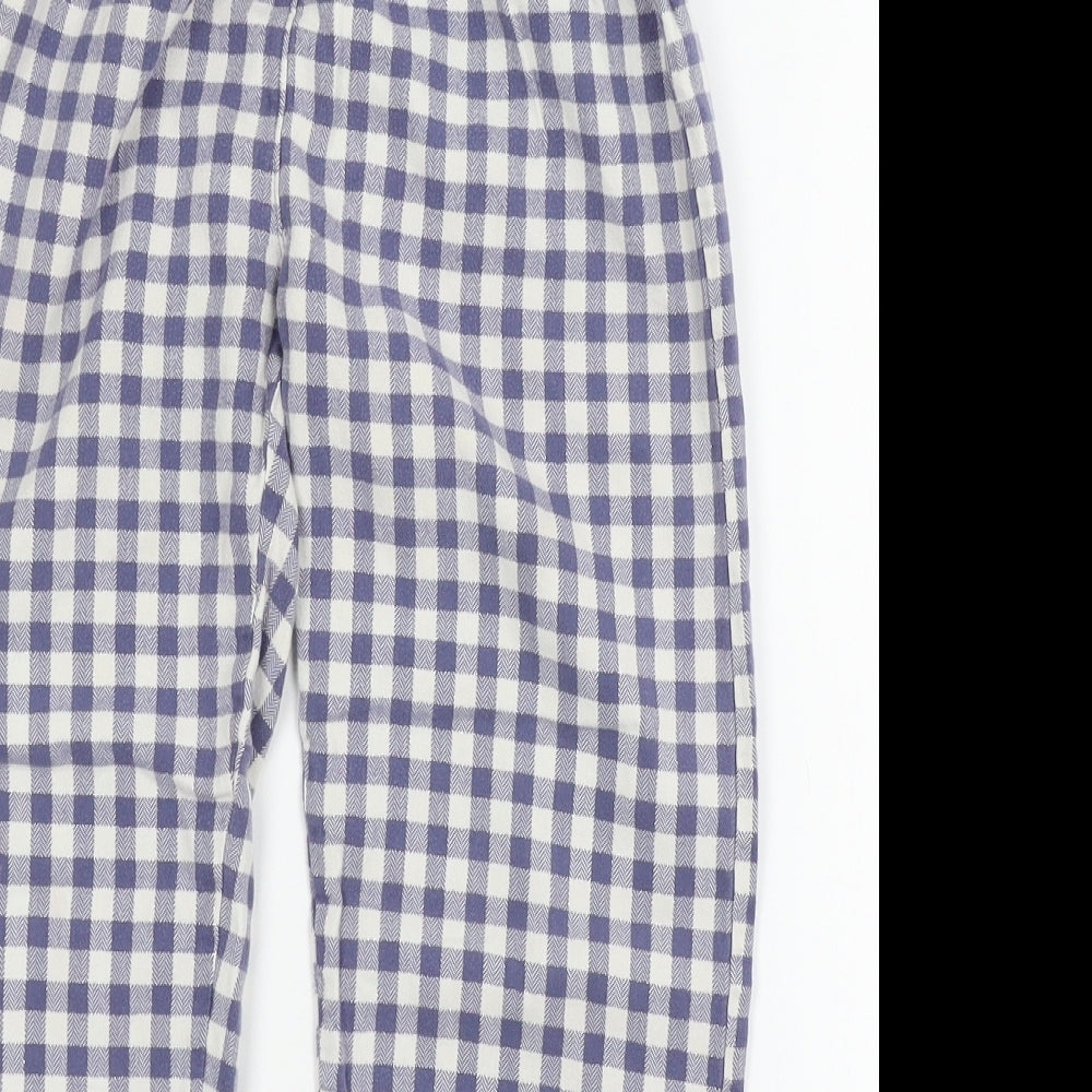 NEXT Girls Blue Check  Capri Pyjama Pants Size 8 Years