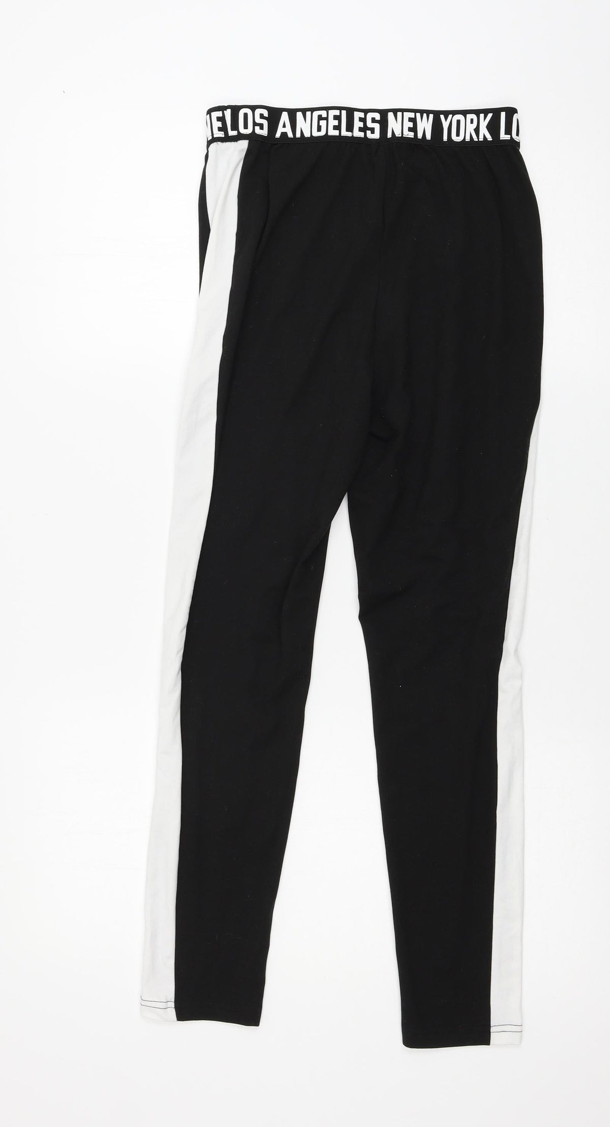 SHEIN Womens Black Striped Jersey Capri Leggings Size S L26 in