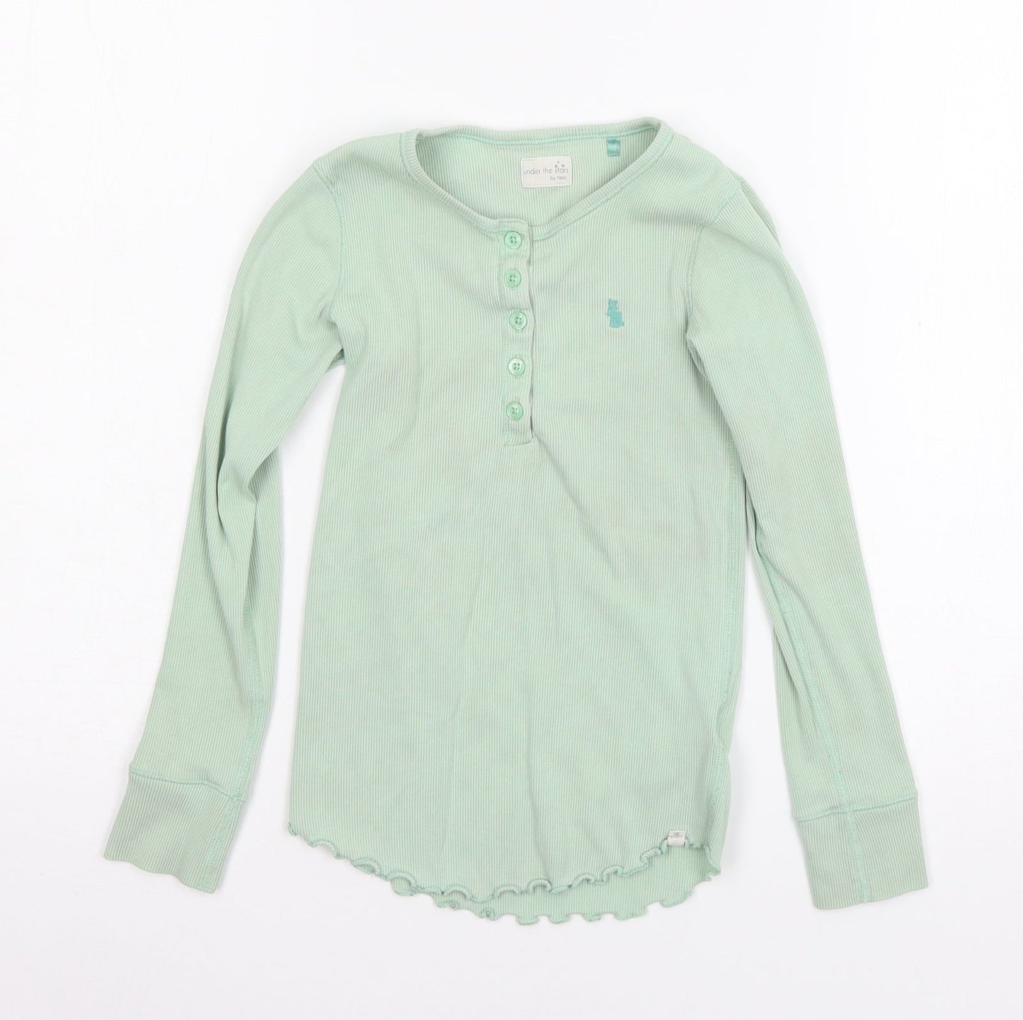 NEXT Girls Green Solid Jersey Top Pyjama Top Size 8 Years