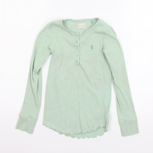 NEXT Girls Green Solid Jersey Top Pyjama Top Size 8 Years