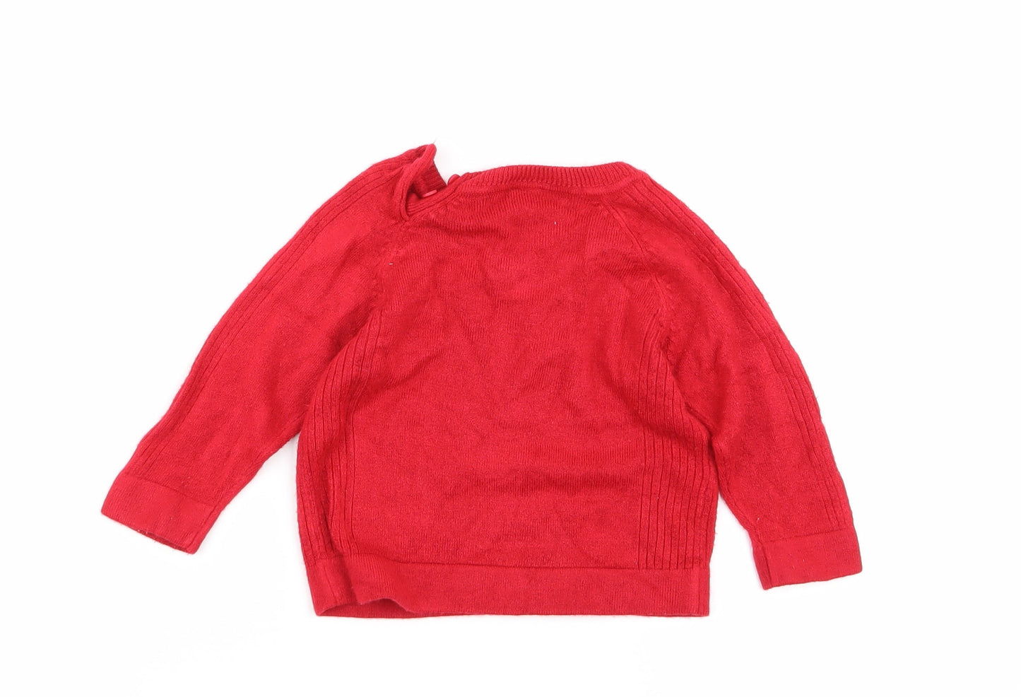 M&Co Girls Red   Pullover Jumper Size 6-9 Months