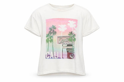 Front view of Marks & Spencer girls’ white basic t-shirt, size 7-8, years
