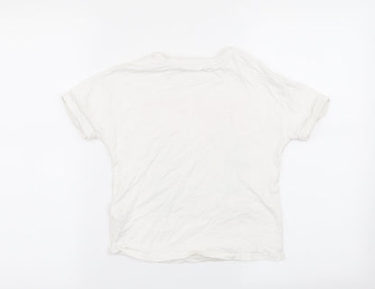 Back view of Marks & Spencer girls’ white basic t-shirt, size 7-8, years
