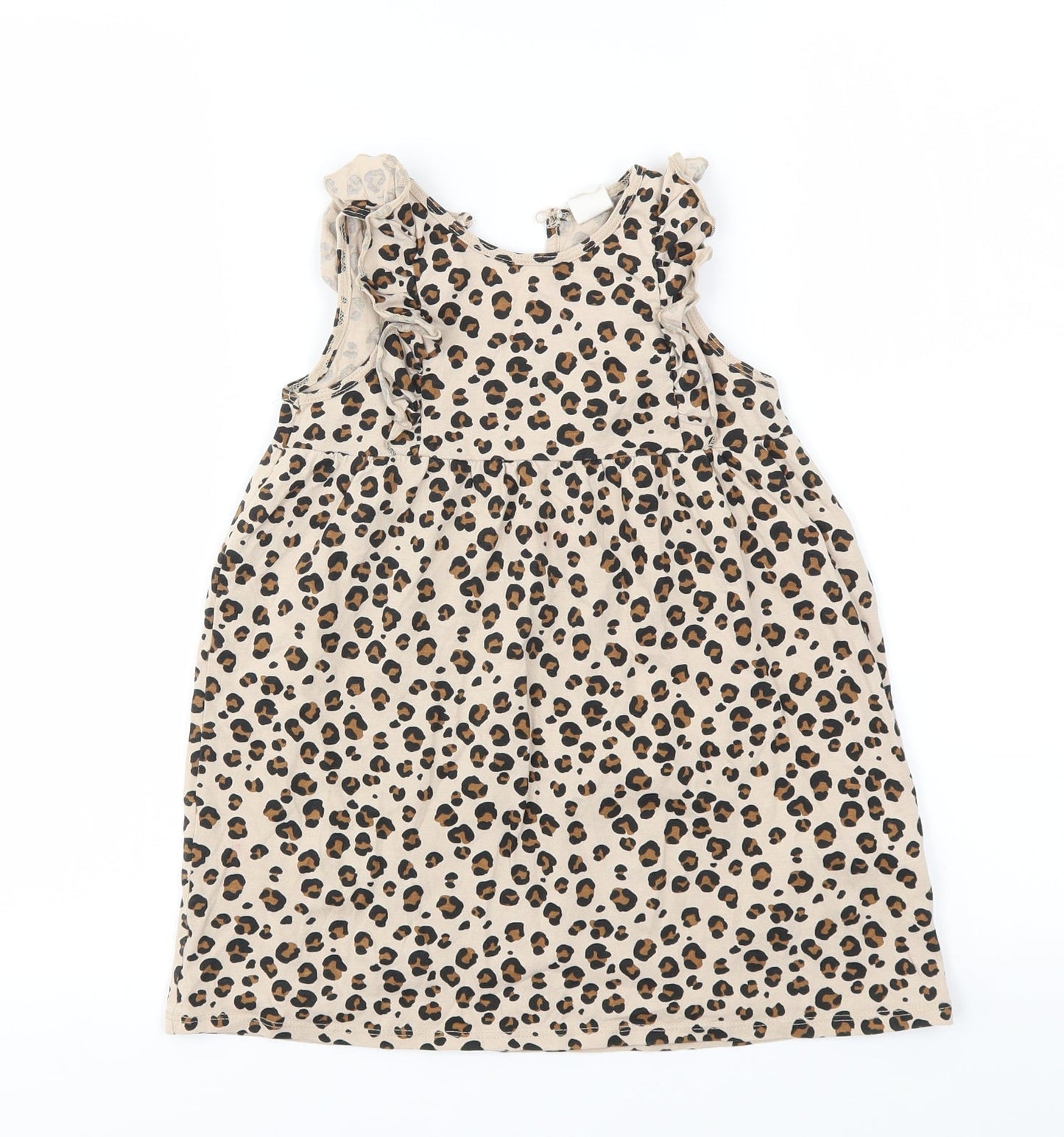 H&M Girls Brown Animal Print  Fit & Flare  Size 3-4 Years