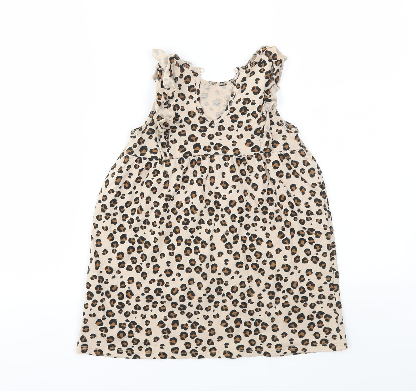 H&M Girls Brown Animal Print  Fit & Flare  Size 3-4 Years