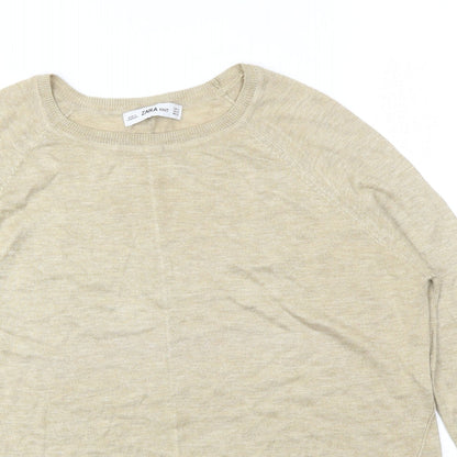Zara Womens Gold   Basic T-Shirt Size S