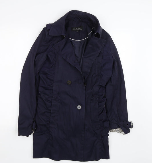 Black Rivet Womens Blue   Trench Coat Coat Size S