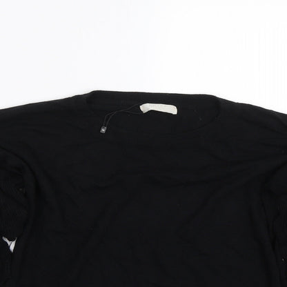 Nicole Womens Black   Basic T-Shirt Size M