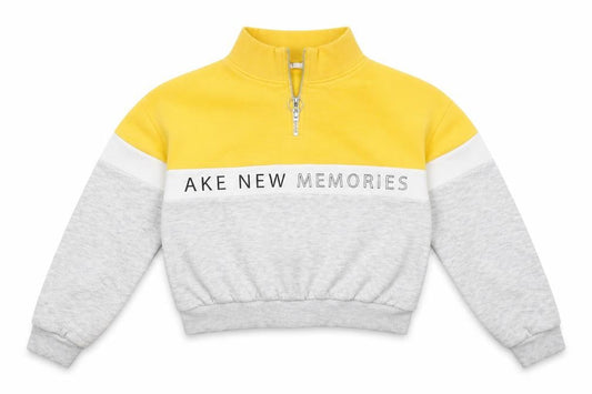 H&M Girls Yellow Striped  Pullover Sweatshirt Size 10-11 Years